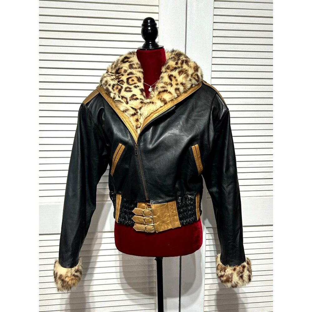 Sebastian Fine Leathers of Spain Women Lamb Leather Coat Bomber Jacket Sz L 3146